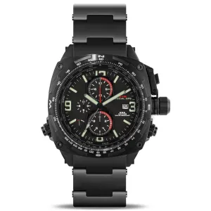 MTM Mens Special Ops Black Dial Band Titanium Cobra 44 Chronograph Watch - C44BKTIT