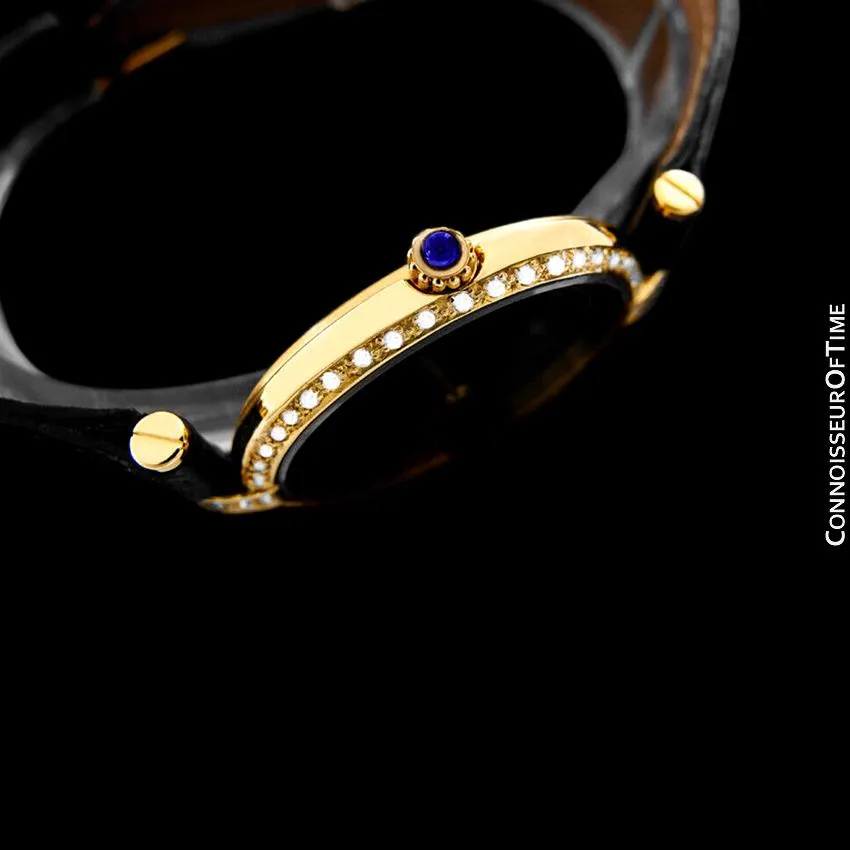 Must De Cartier Vendome Mens Unisex Vermeil Watch - 18K Gold Over Sterling Silver & Diamonds