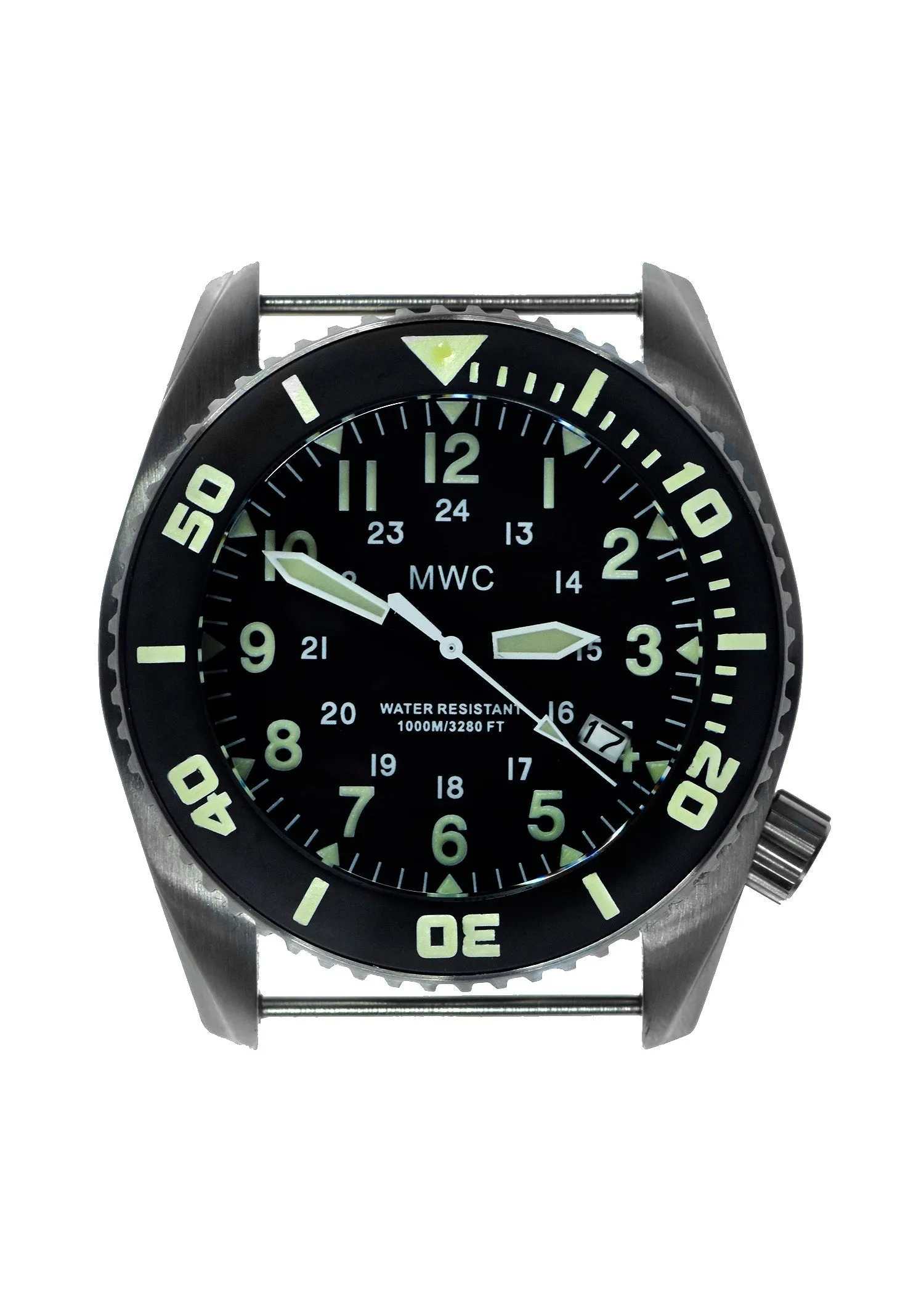 MWC "Depthmaster" 100atm / 3,280ft / 1000m Water Resistant Military Divers Watch in Stainless Steel Case with Helium Valve (Quartz)