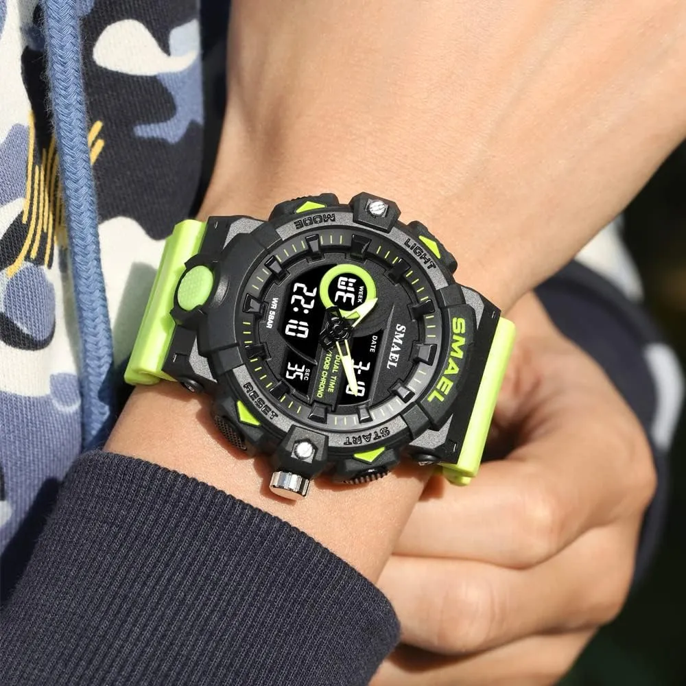 New Sport Watch for Man Dual Time Watch for Men Shock Resistant LED Digital Watch Military 8081 Quality Mens Sports Watches