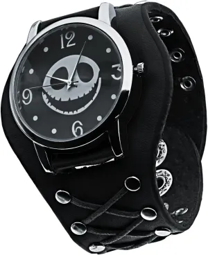 New Year Before Christmas Roman Numerals Button Leather Strap Quartz Punk Wrist Watch for Men&Women Birthday Christmas Halloween Good Gifts