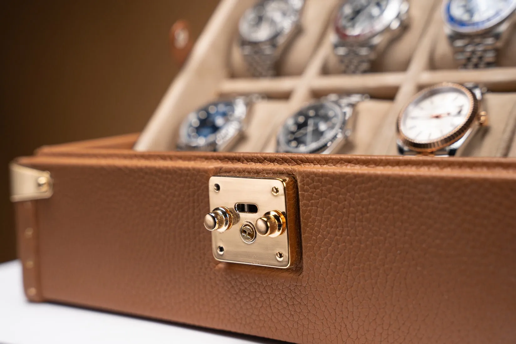 Petra Watch Case - Togo Camel