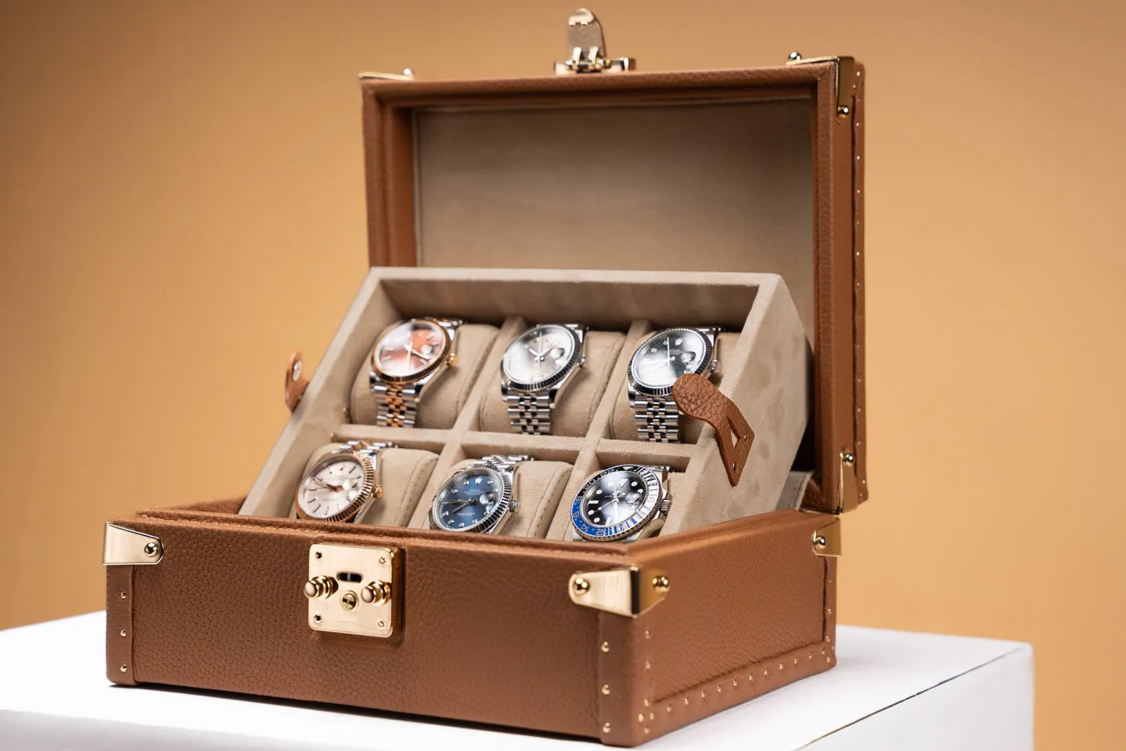 Petra Watch Case - Togo Camel