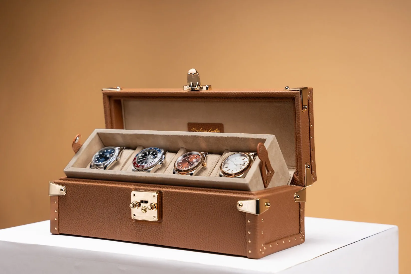 Petra Watch Case - Togo Camel
