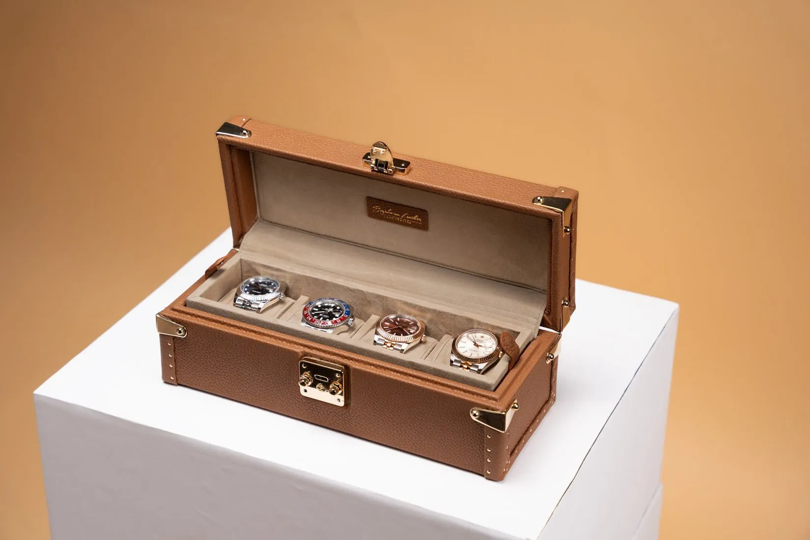Petra Watch Case - Togo Camel
