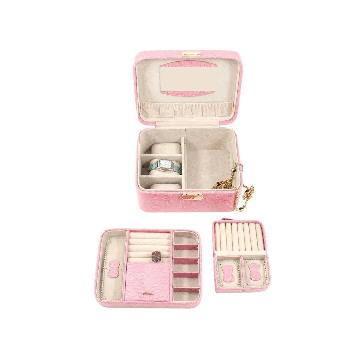 Pink Leather Jewelry Box