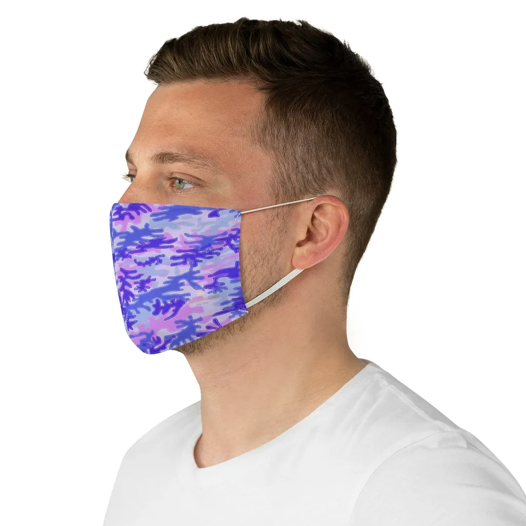 Pink Purple Camouflage Face Mask, Adult Military Style Modern Fabric Face Mask-Made in USA