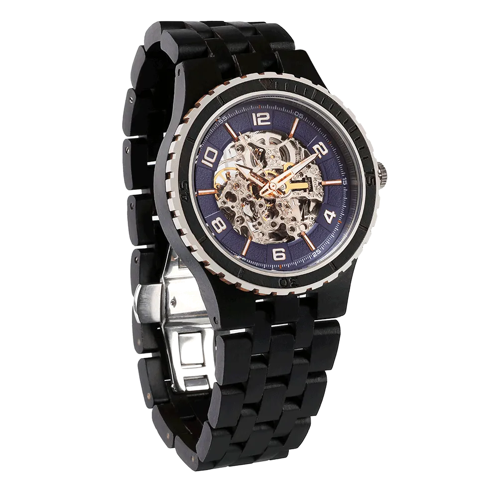 Premium Men's Automatic Ebony Wood Watches Ebony