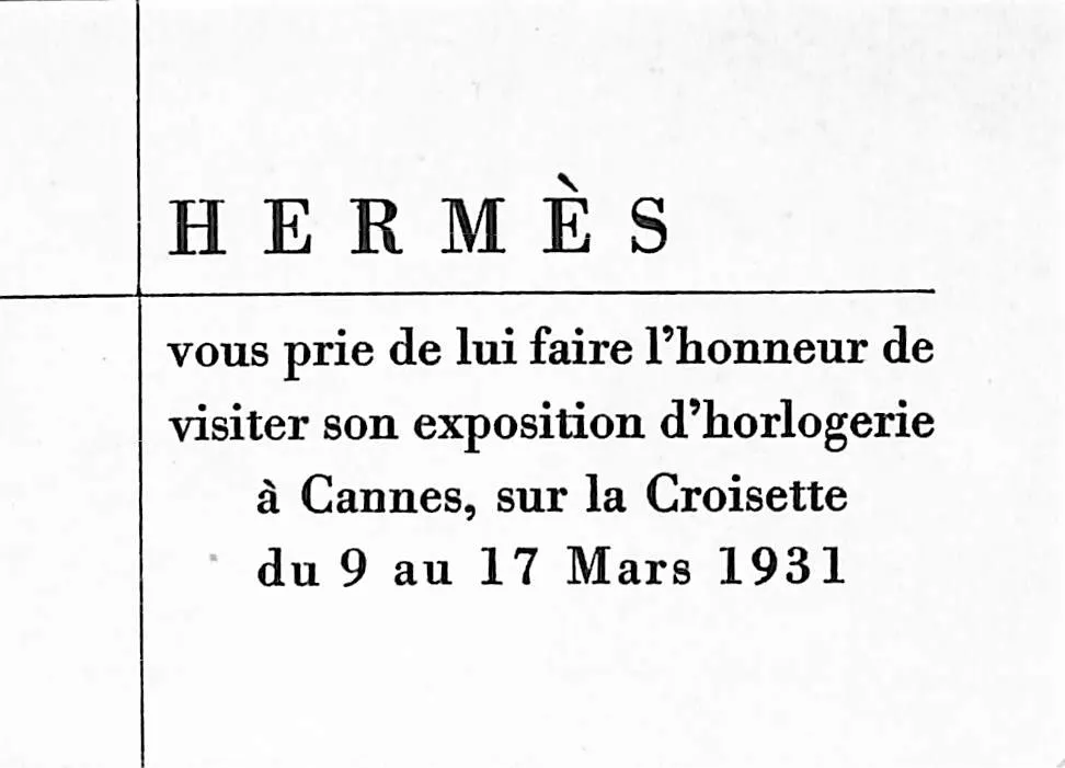 "La Montre Chez Hermes" 1931