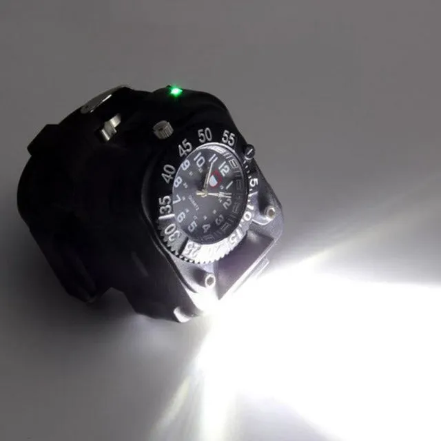 RECHARGEABLE FLASHLIGHT TACTICAL WATCH(With USB charging Cable)