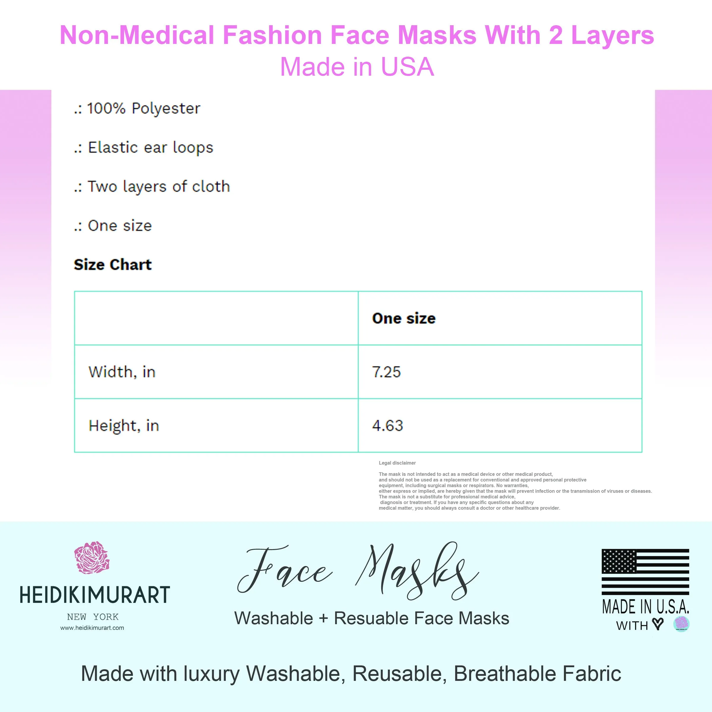 Red Rose Floral Face Mask, Adult Watercolor Flower Print Fabric Face Mask-Made in USA
