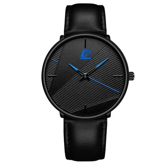 reloj hombre 2021 Fashion Watches Men Classic Black Ultra Thin Stainless Steel Mesh Belt Quartz Wrist Watch relogio masculino