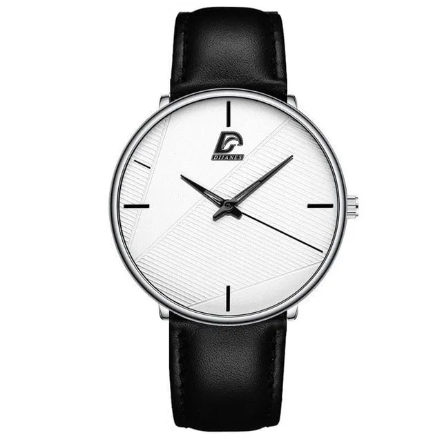 reloj hombre 2021 Fashion Watches Men Classic Black Ultra Thin Stainless Steel Mesh Belt Quartz Wrist Watch relogio masculino