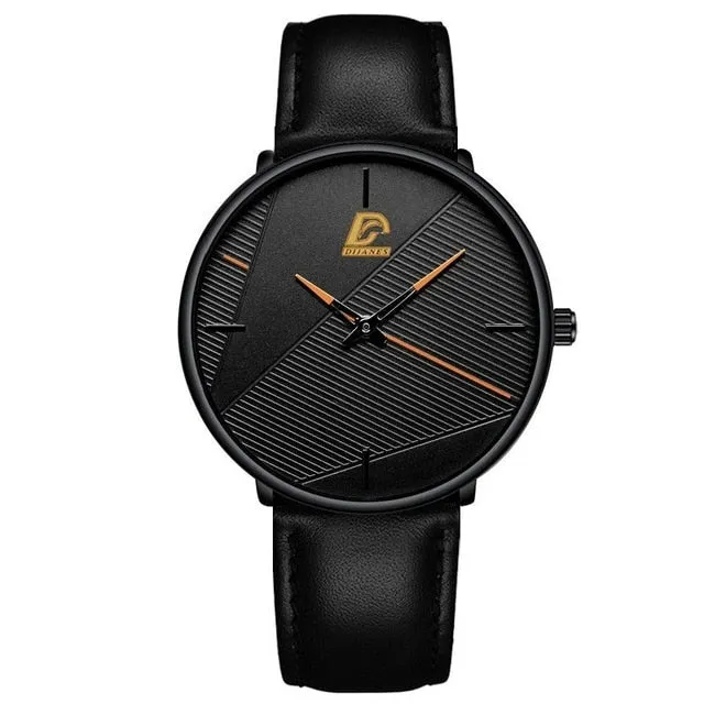 reloj hombre 2021 Fashion Watches Men Classic Black Ultra Thin Stainless Steel Mesh Belt Quartz Wrist Watch relogio masculino