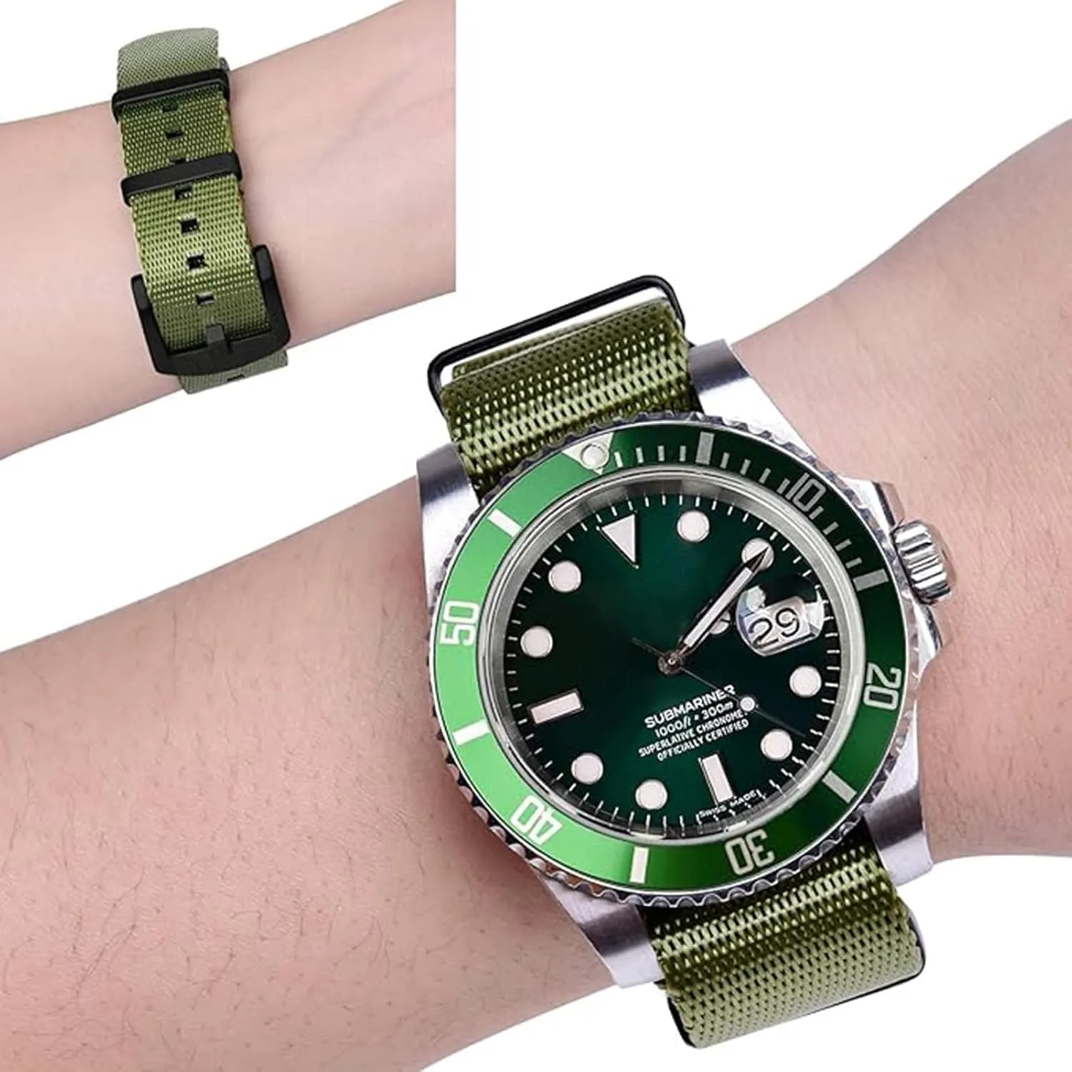 Ritche Military Ballistic Nylon Watch Strap with Heavy Buckle 18mm 20mm 22mm Premium Nylon Watch Bands for Men Women