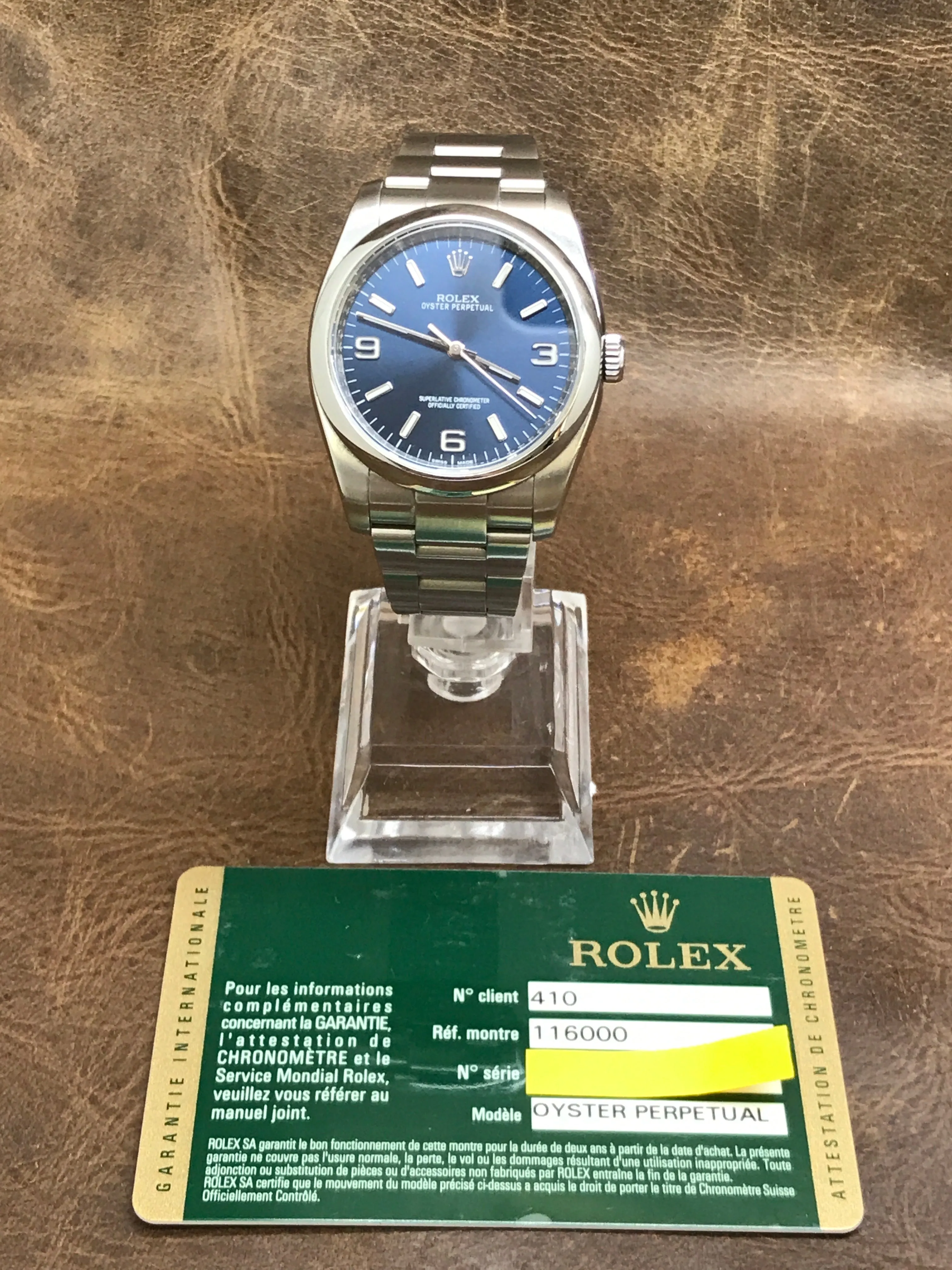 Rolex Oyster Perpetual 36mm 116000 Blue Dial Automatic Watch