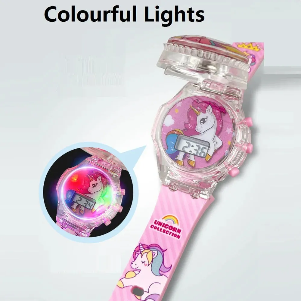 Rotatable, Musical, light-up Rainbow Unicorn Watch