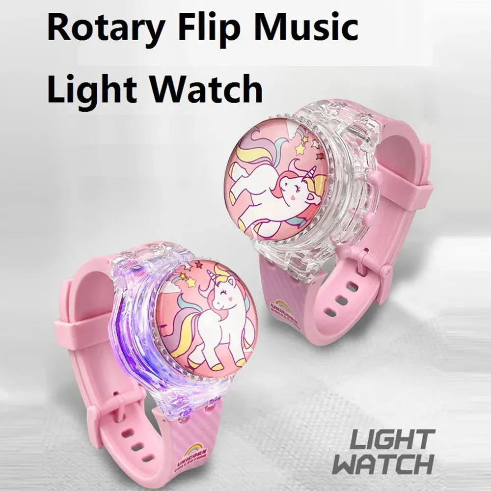 Rotatable, Musical, light-up Rainbow Unicorn Watch