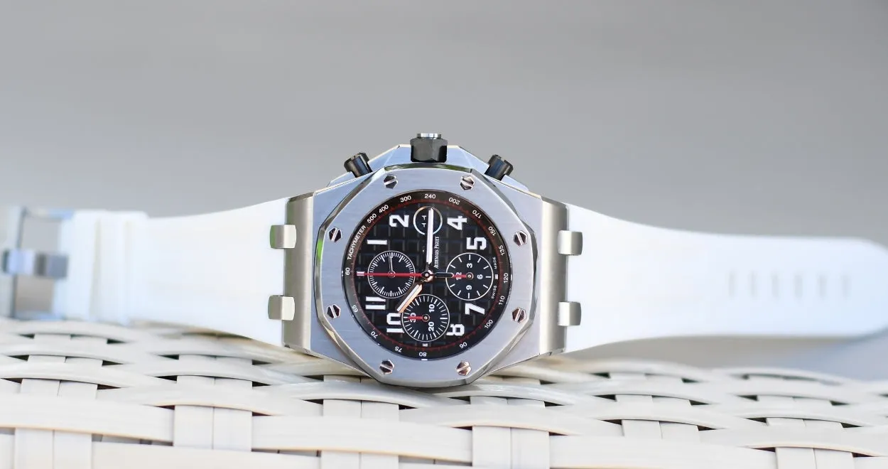 Rubber Strap for Audemars Piguet 42mm Royal Oak Offshore (Tang Buckle) - Arctic White