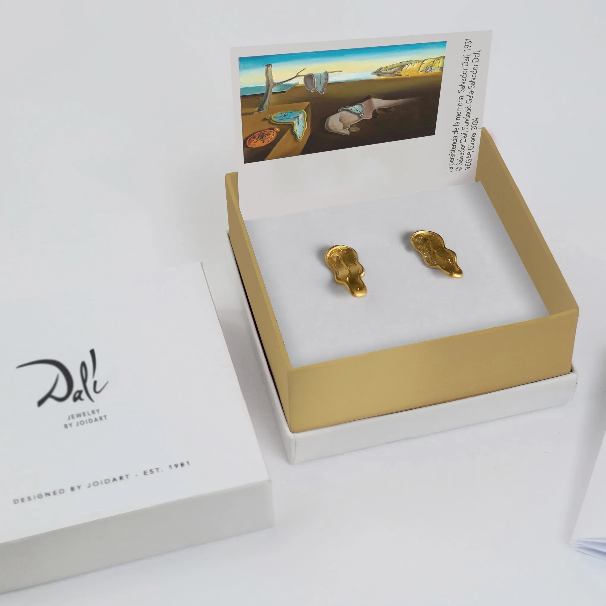 Salvador Dalí Gold-Plated Melting Clock Post Earrings - Gold