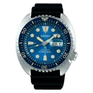 Seiko Mens Prospex King Turtle Silicone Strap Blue Dial Automatic Special Edition Watch - SRPE07