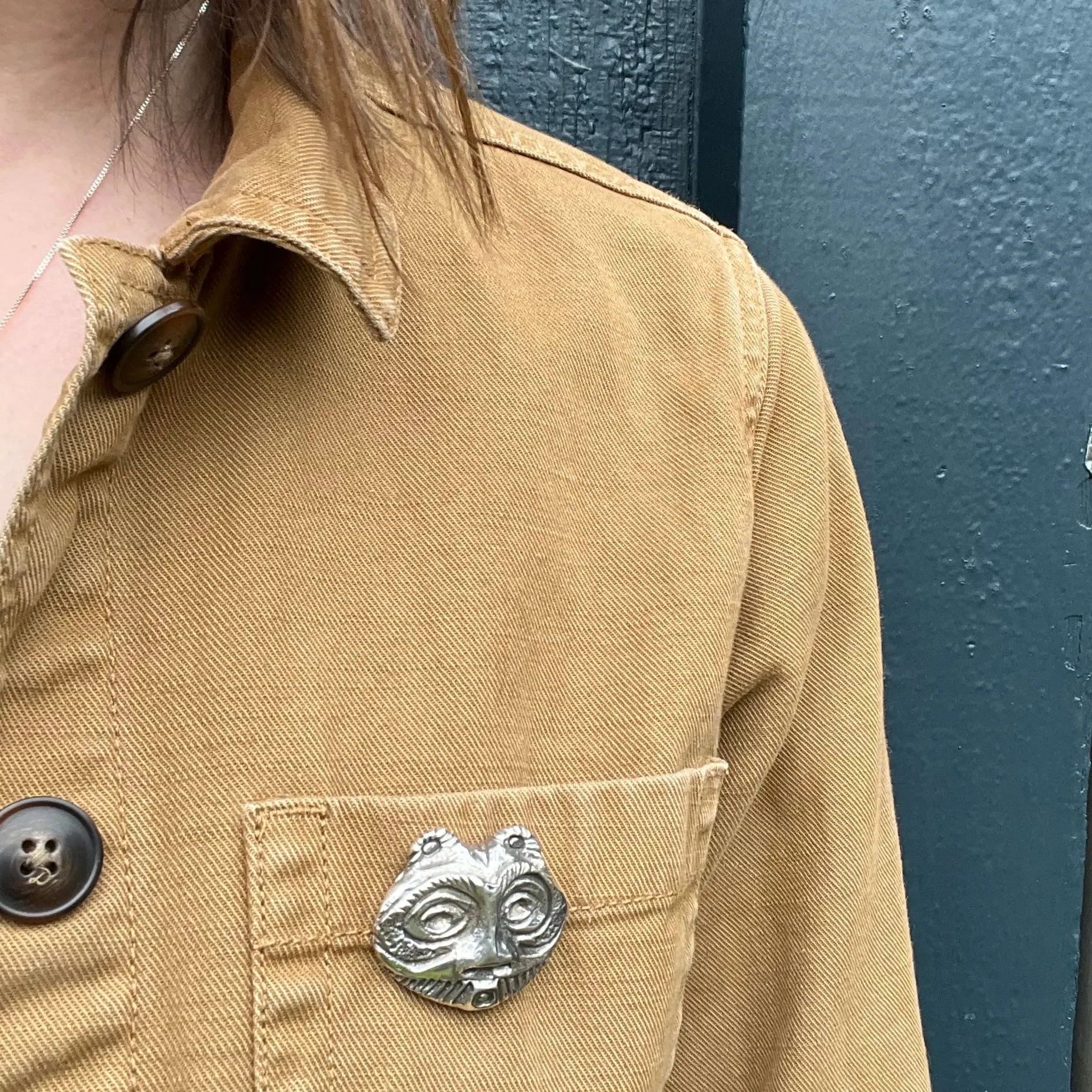 She Who Watches Brooch by Lillian Pitt