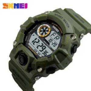 SKMEI Camo Digital Watch Men Chronograph Sport Army LED