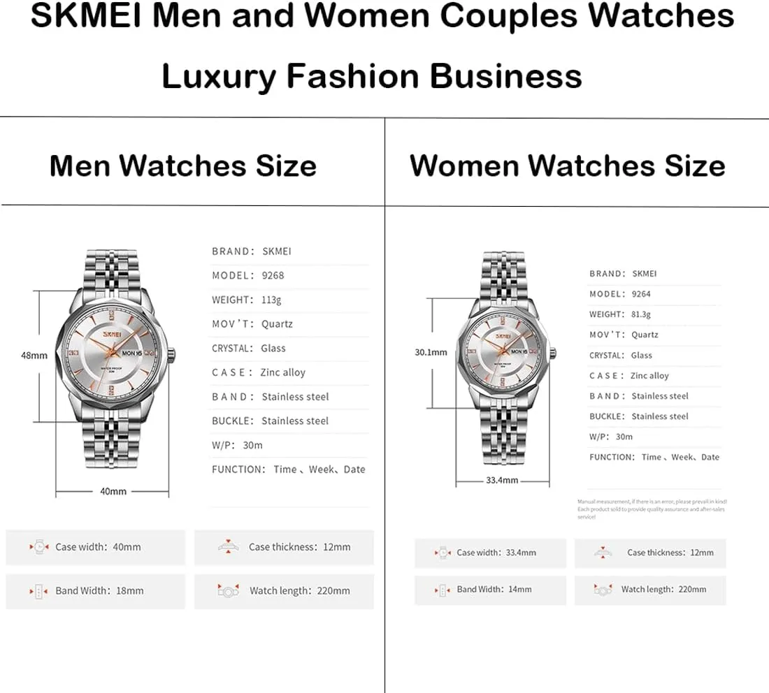 SKMEI Watch for Men Business Stainless Dress Fashion Waterproof Luxury Analog Simple Day Date Fathers Dad Gifts Silver Gold Wrist Watches