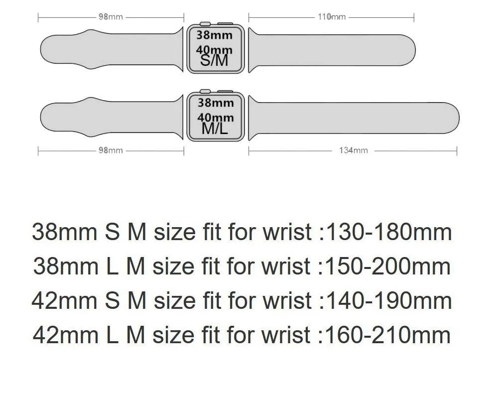 Soft Silicone Replacement Sport Band For Apple Watch