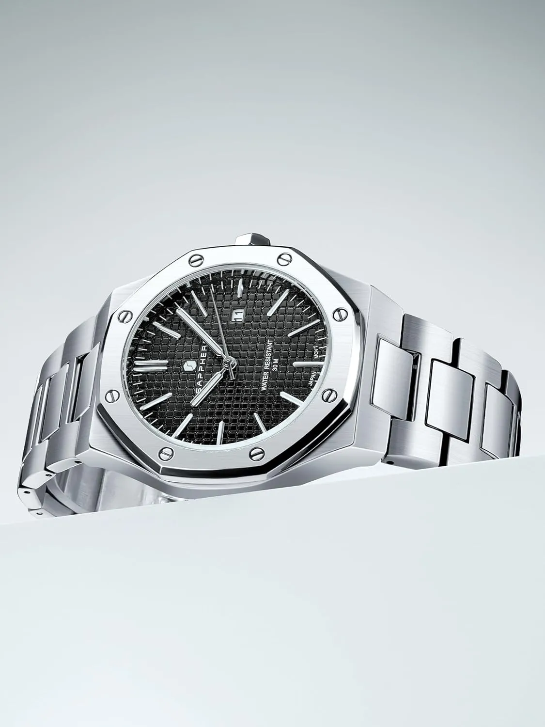 SOPPHERO Mens Watches Stainless Steel Quartz Watch for Men 30M Waterproof Date Clock Fashion Business Wristwatch Gift for Men