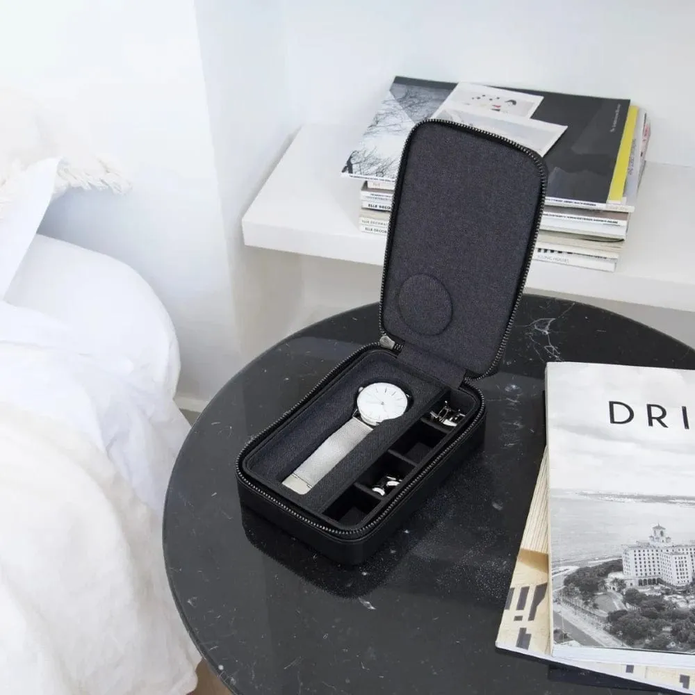 Stackers Travel Zipped Watch/Cufflinks Box