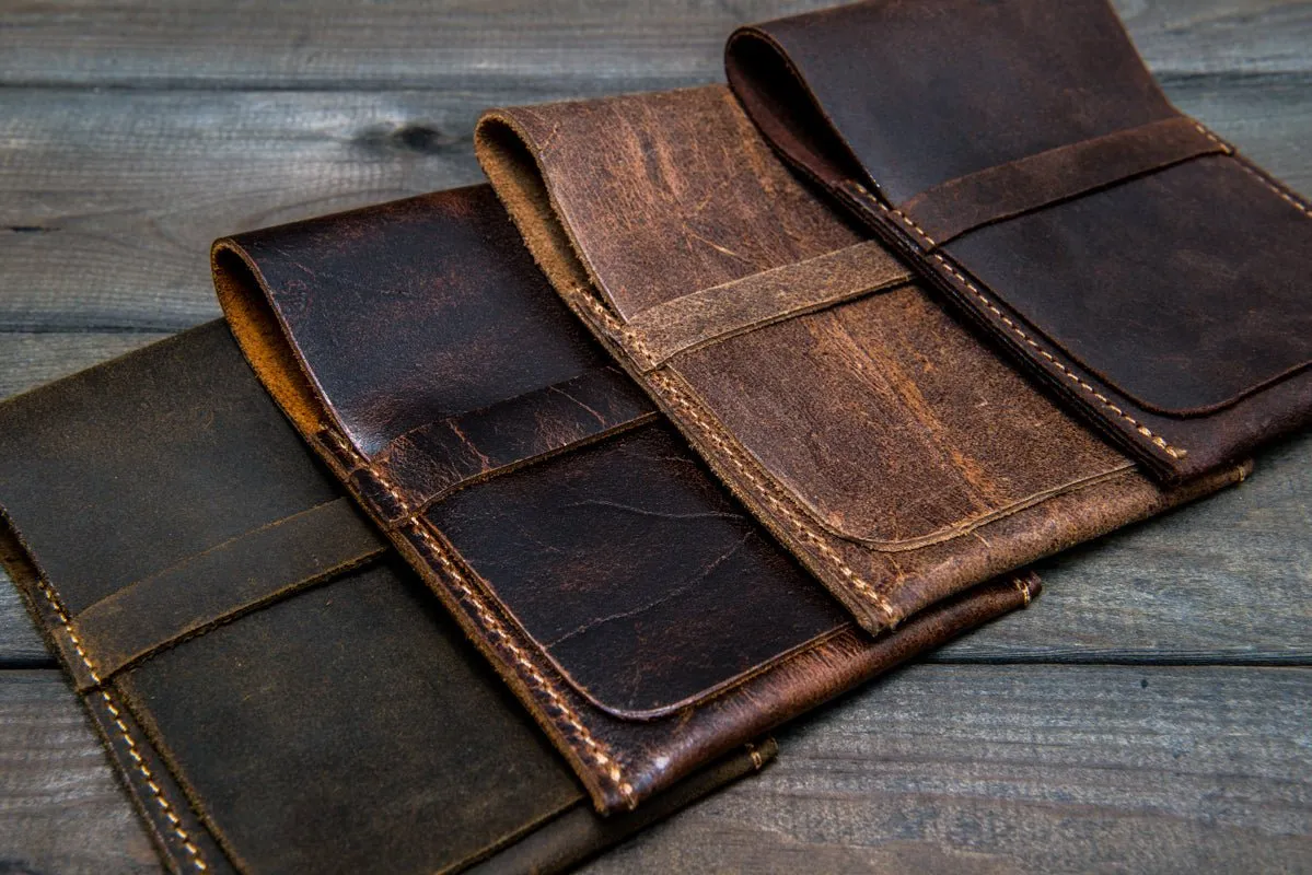 Suede leather watch roll / watch case for wrist watch organizing - 1 pocket