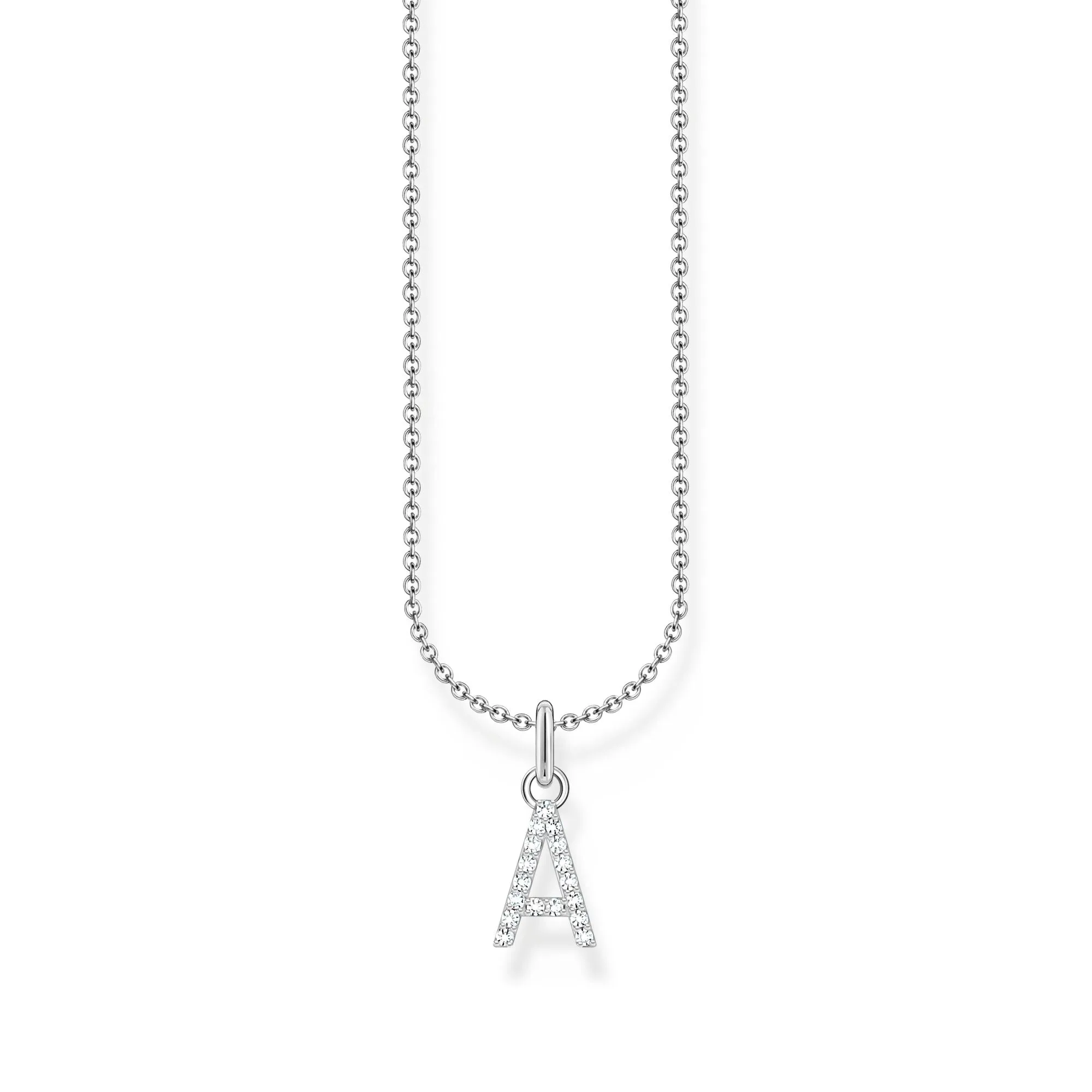 THOMAS SABO Necklace with letter pendant A and white zirconia - silver