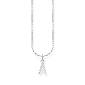 THOMAS SABO Necklace with letter pendant A and white zirconia - silver