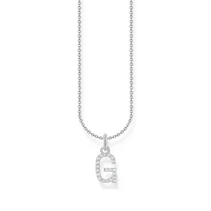 THOMAS SABO Necklace with letter pendant G and white zirconia - silver