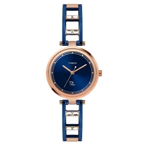 TIMEX Women Stainless Steel Fria Analogue Turquoise Dial Watch-Twel15303, Band Color-Blue