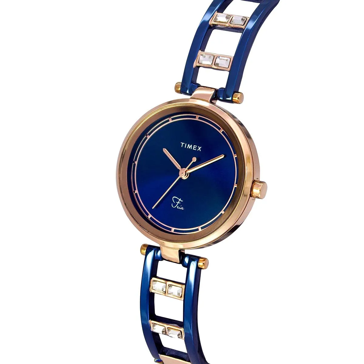 TIMEX Women Stainless Steel Fria Analogue Turquoise Dial Watch-Twel15303, Band Color-Blue
