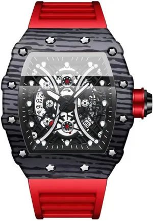 Tiong IrregularSilicone Barrel Shaped Business Men's WatchLuminous Waterproof Men's Watch