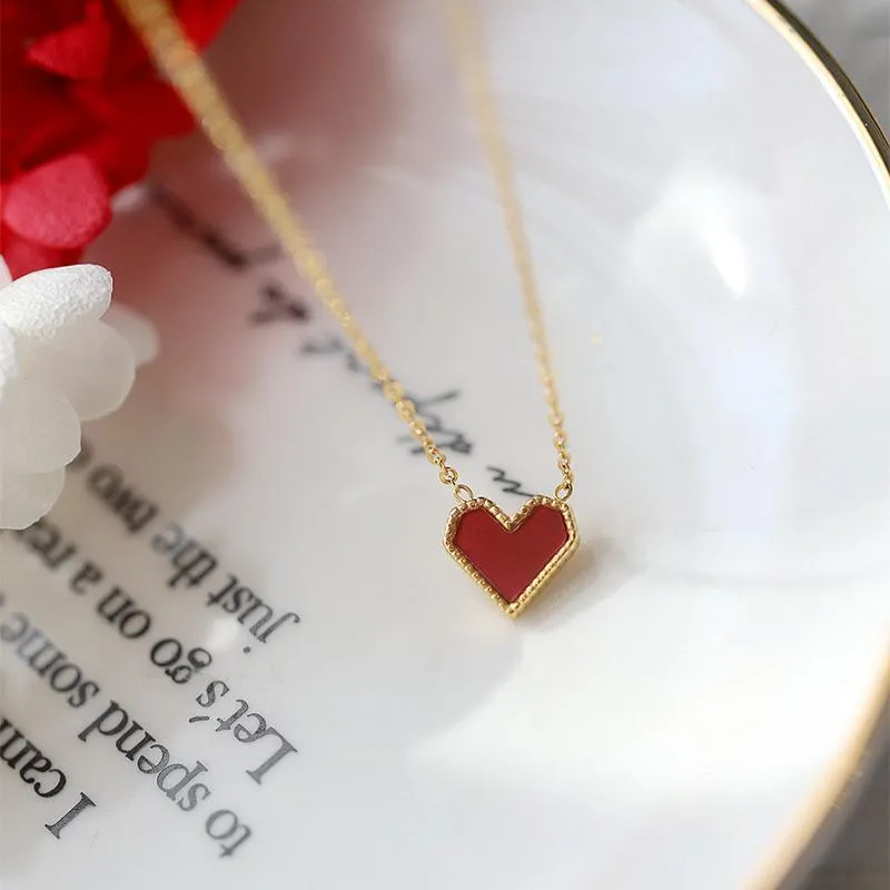 Titanium Steel Plated 18k Gold French Love Necklace