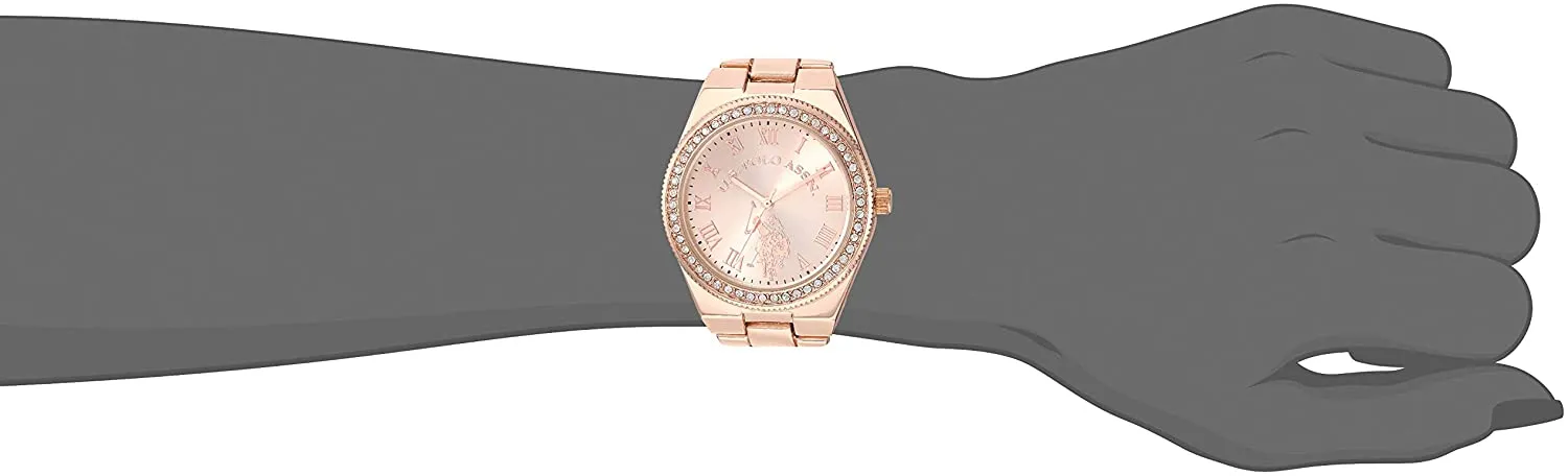 U.S. Polo Assn. Women's Analog-Quartz Watch with Alloy Strap, Rose Gold, 8.5 (Model: USC40225)