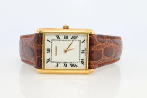 Vintage 18k Gucci Tank Watch. 18k Yellow Gold Gucci 710L Wrist Watch.