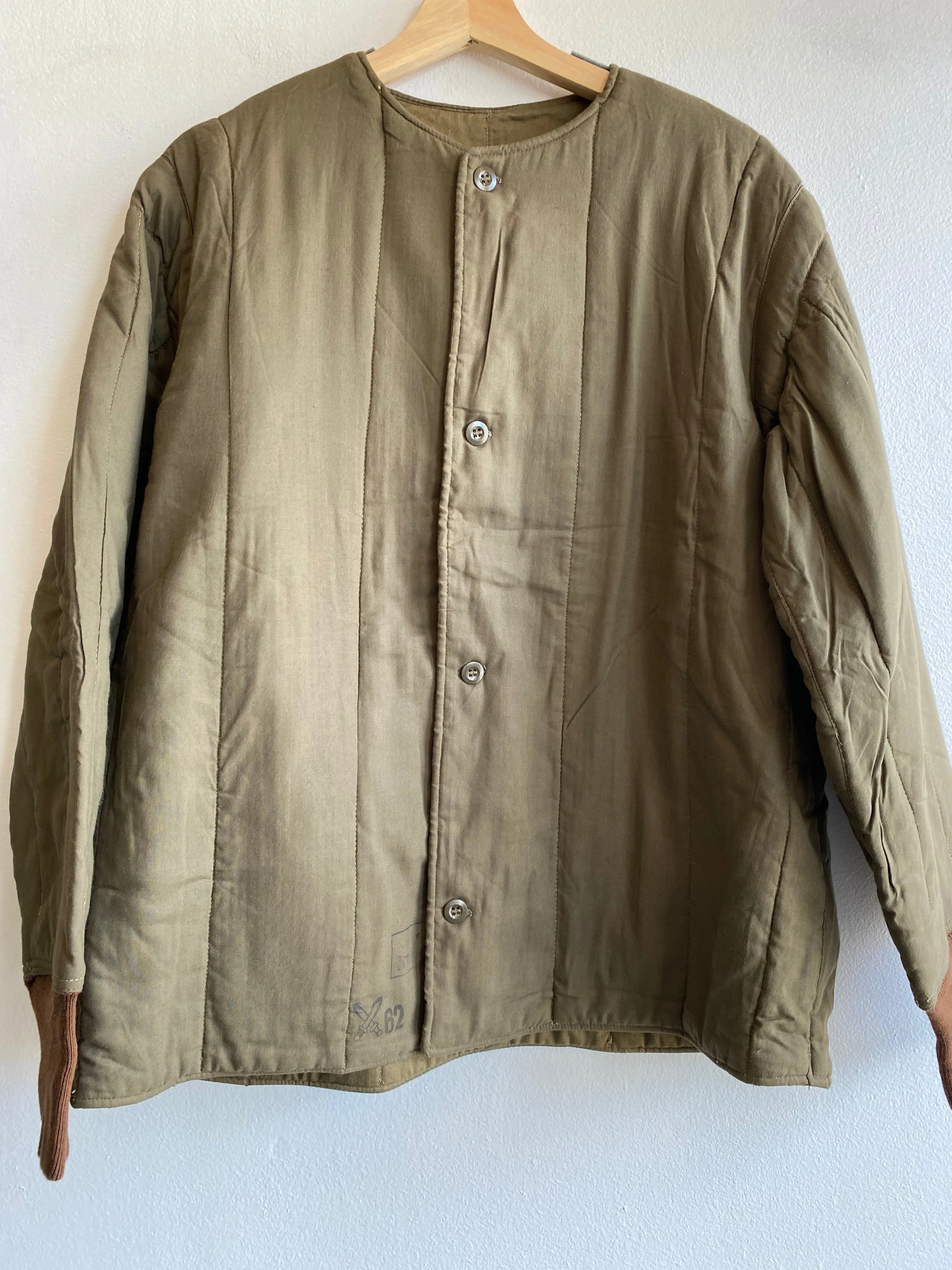 Vintage 1960s Czech Military Quilted Liner Jacket