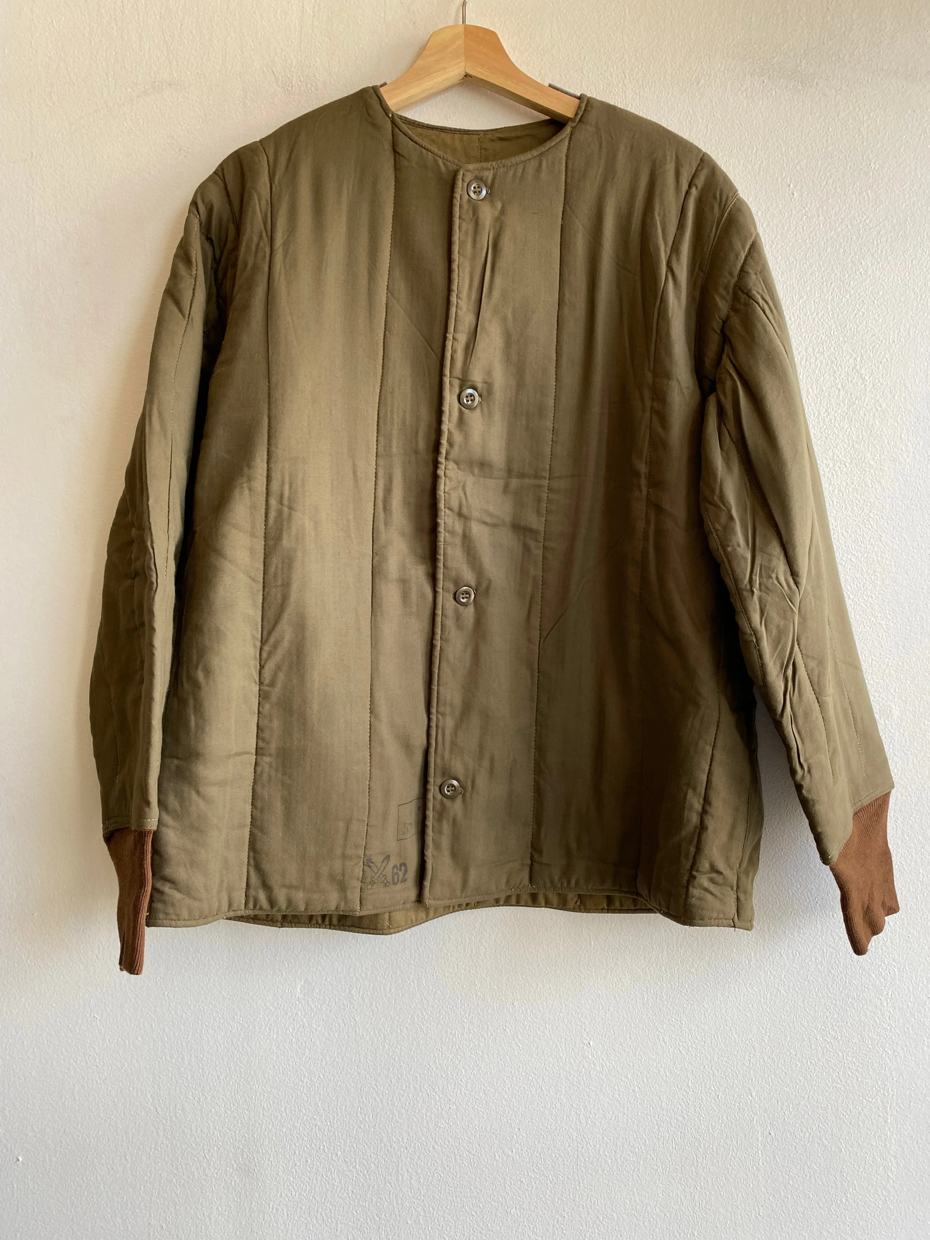 Vintage 1960s Czech Military Quilted Liner Jacket
