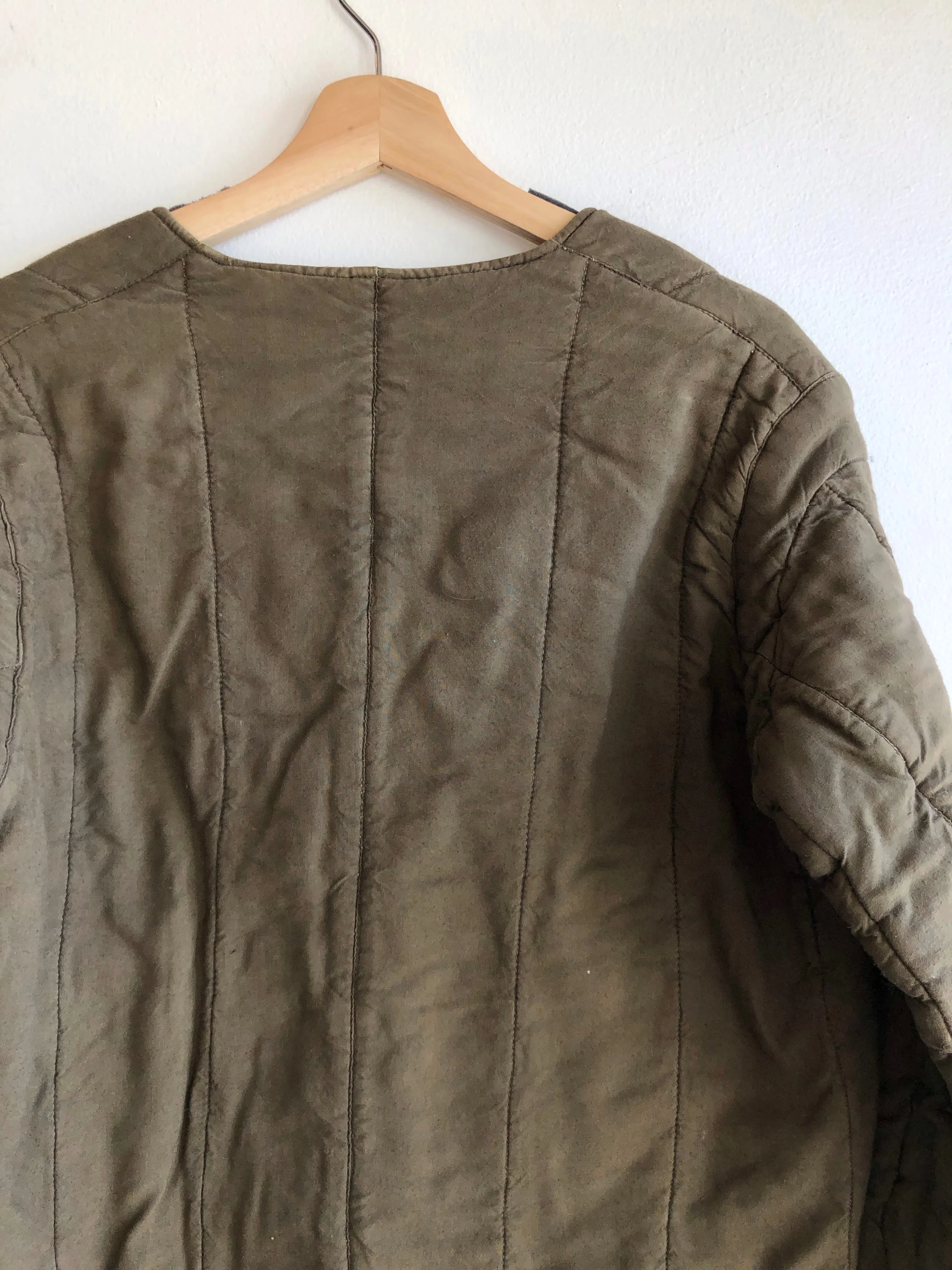 Vintage 1970s Czech Military Quilted Liner Jacket