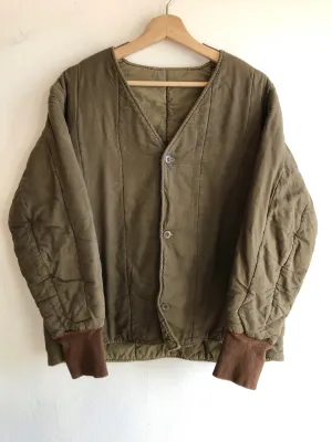 Vintage 1970s Czech Military Quilted Liner Jacket