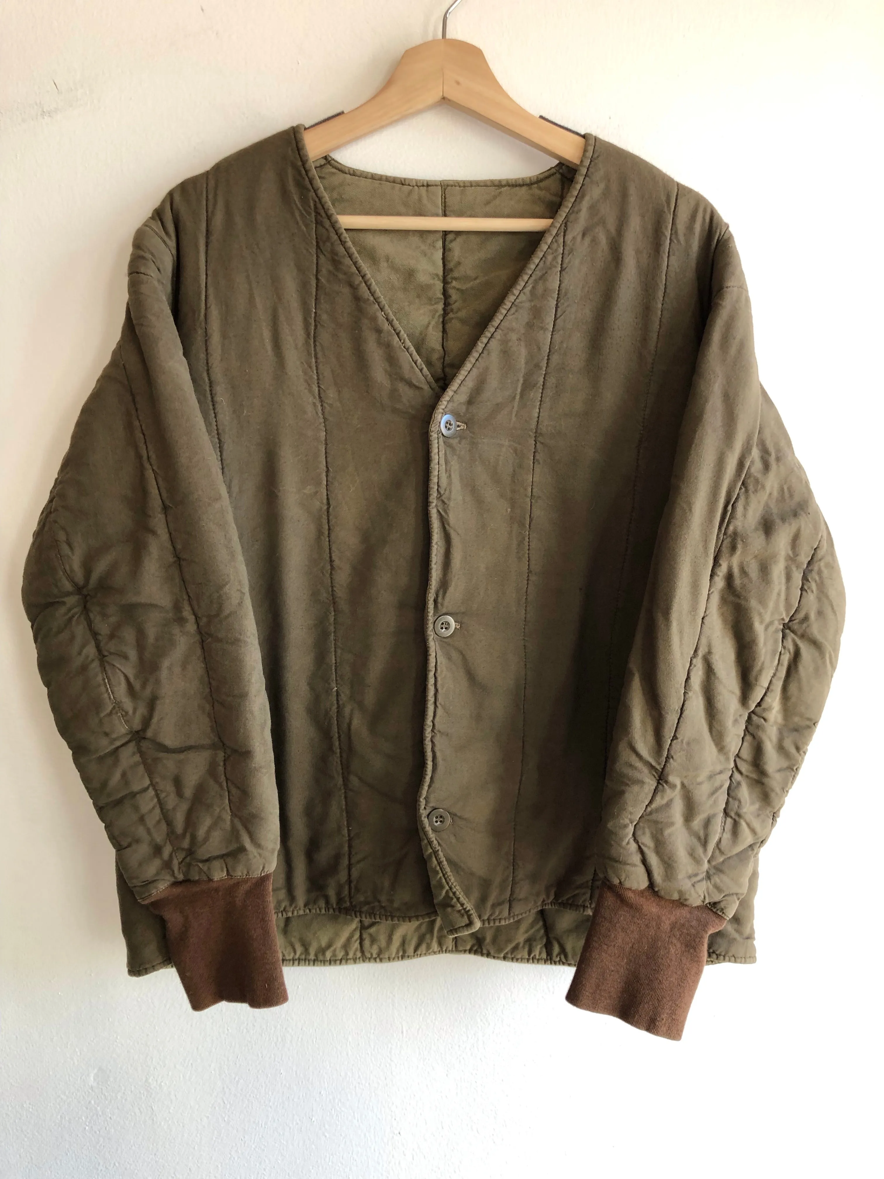 Vintage 1970s Czech Military Quilted Liner Jacket