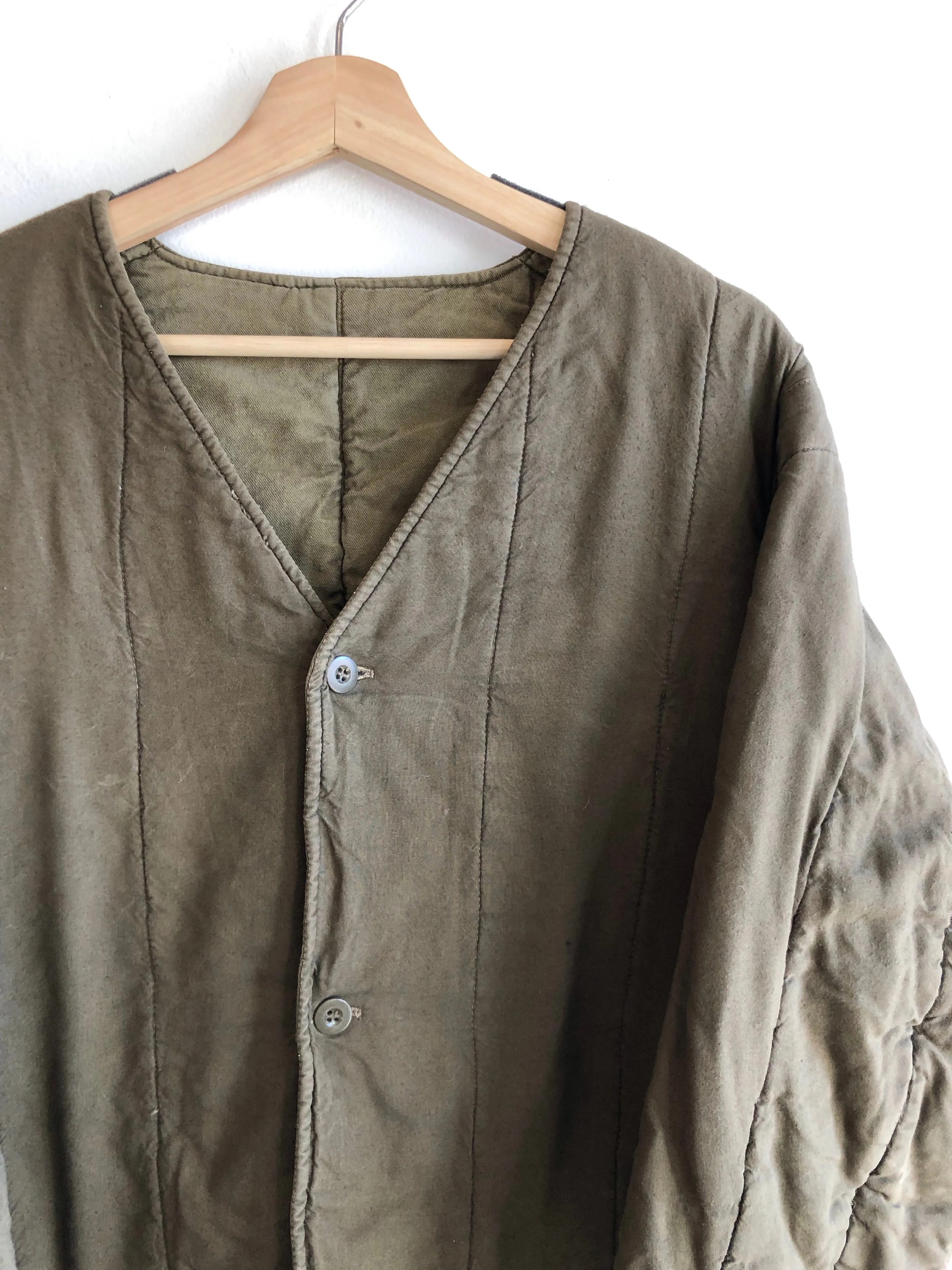 Vintage 1970s Czech Military Quilted Liner Jacket
