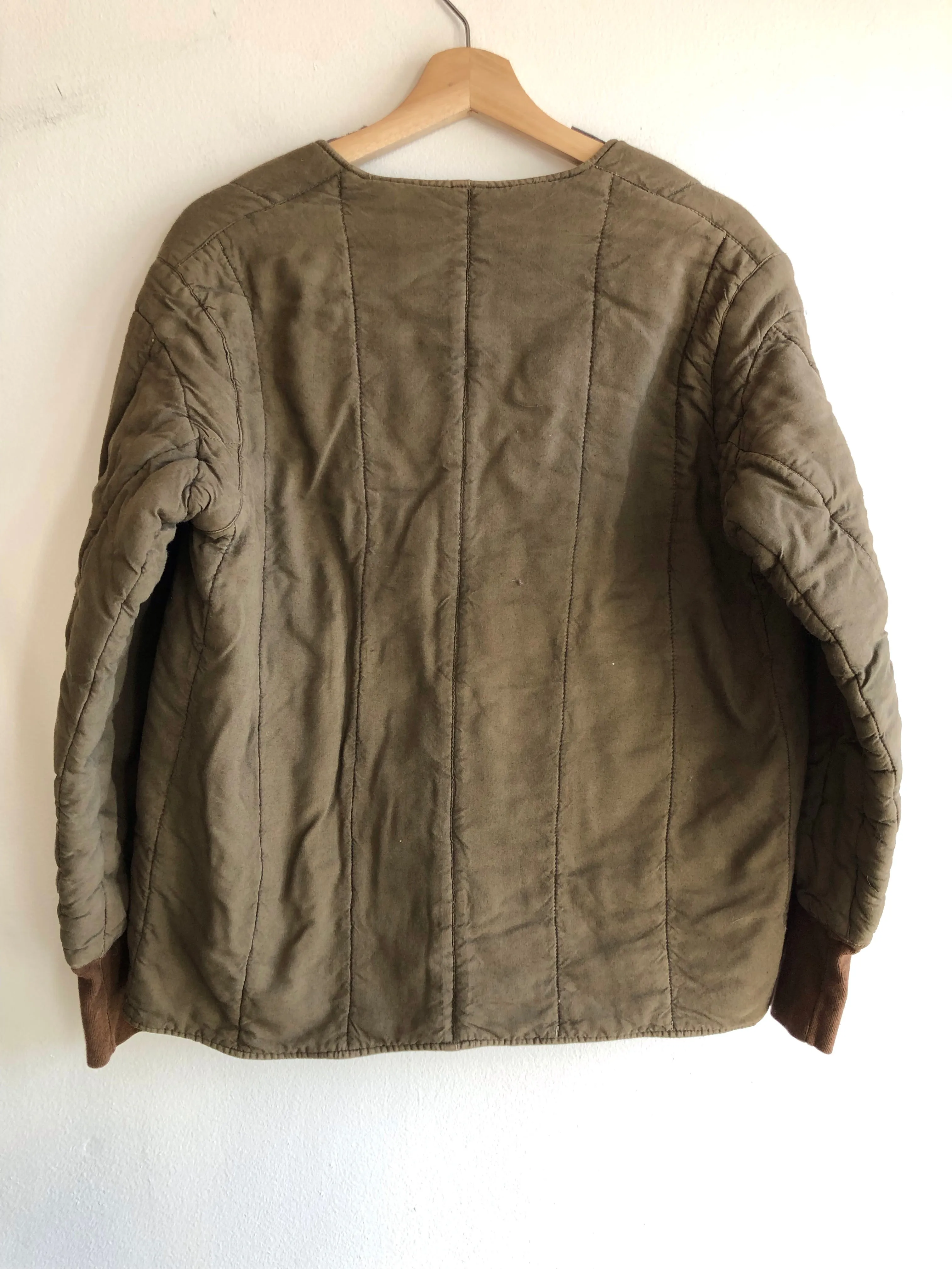 Vintage 1970s Czech Military Quilted Liner Jacket