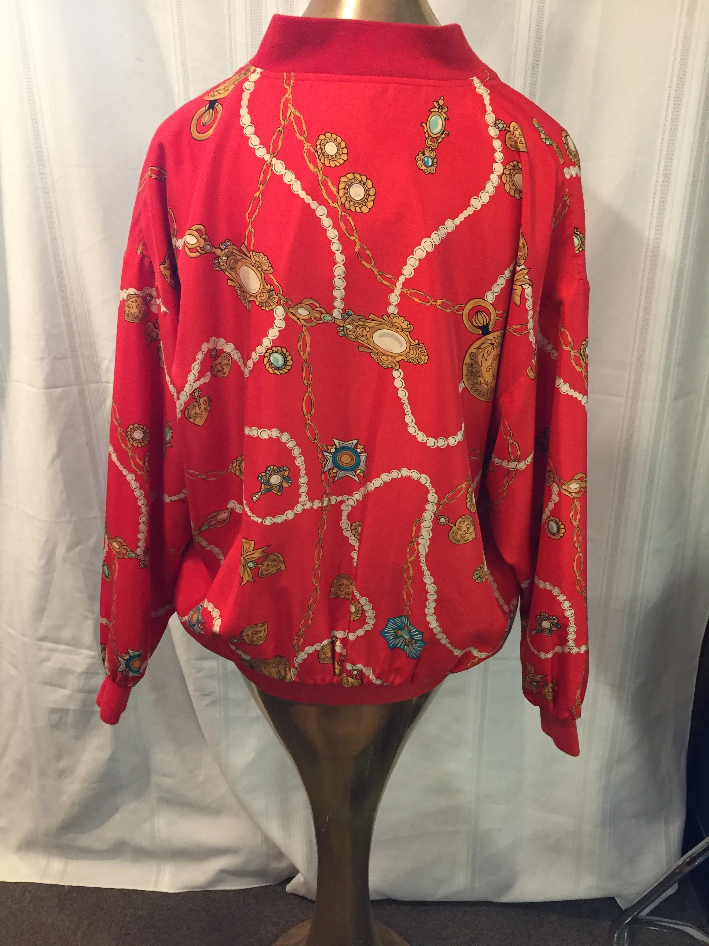 Vintage 1990's Light Weight Ladies Patterned Jacket Zip up