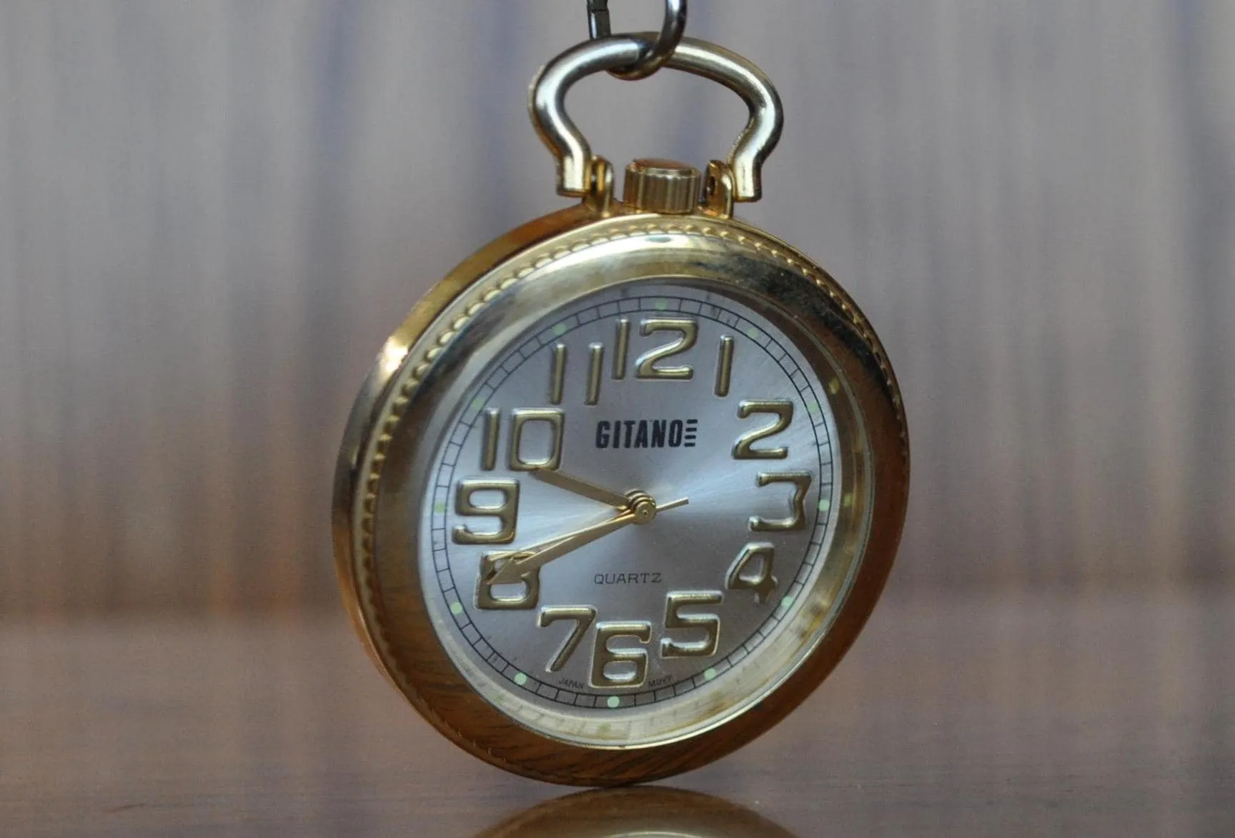 Vintage Gitano Gold Tone Pocket Watch Pendant - Working - Antique Working Gold Tone Watch